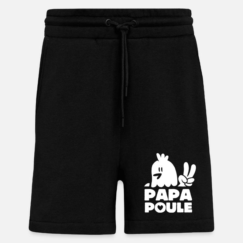 Papa Poule - Short bio décontracté fabriqué en UE - SOLID BLACK