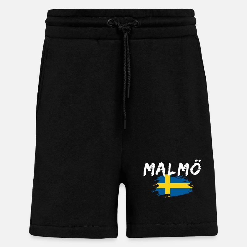 Malmö Drapeau Suède - Short bio décontracté fabriqué en UE - SOLID BLACK