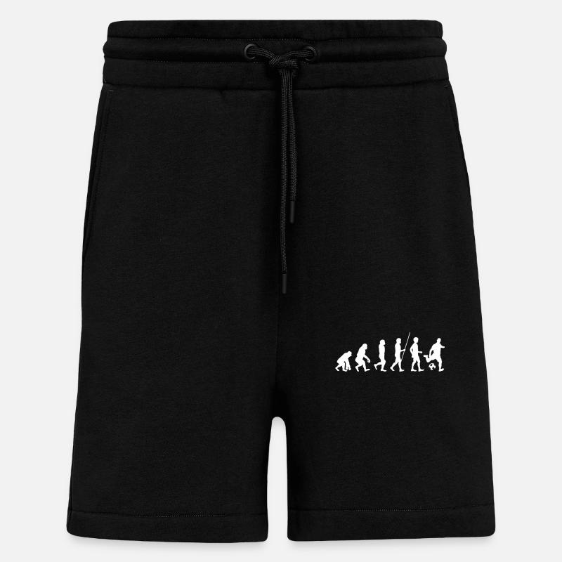 Evolution du football - Short bio décontracté fabriqué en UE - SOLID BLACK