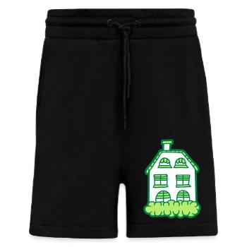 Maison maison peinte - Short bio décontracté fabriqué en UE - SOLID BLACK - Devant