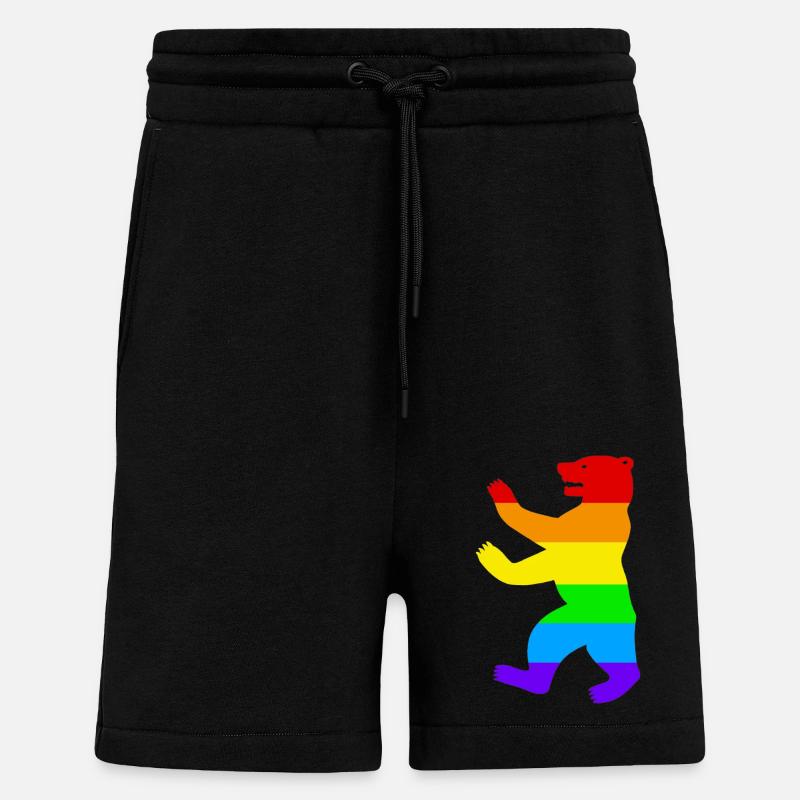 Berliner Bär / Pride Bear / Regenbogen - Shorts - made by SPREAD - SOLID BLACK