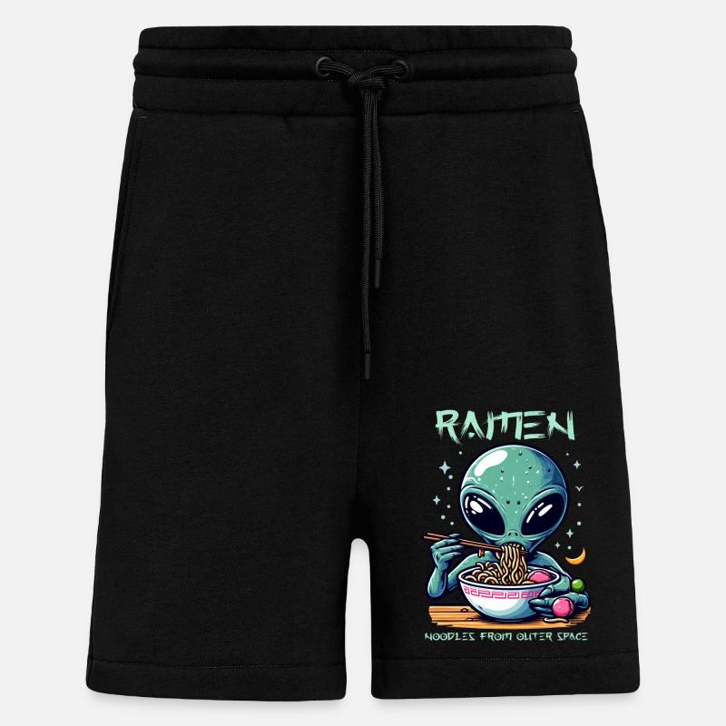 Outer Space Ramen Alien Nudeln - Shorts - made by SPREAD - SOLID BLACK
