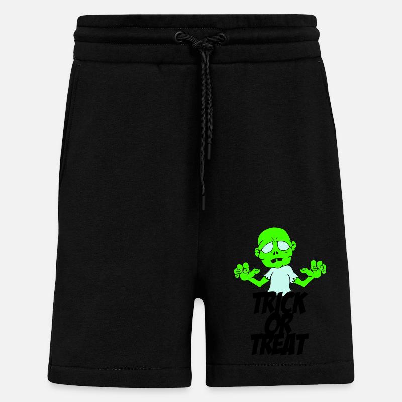 zombie trick or treat - Shorts - made by SPREAD - SOLID BLACK