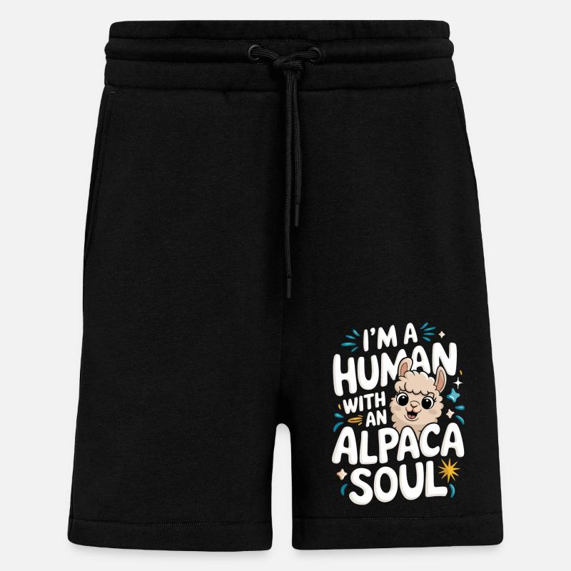 Alpaka Llama - Shorts - made by SPREAD - SOLID BLACK