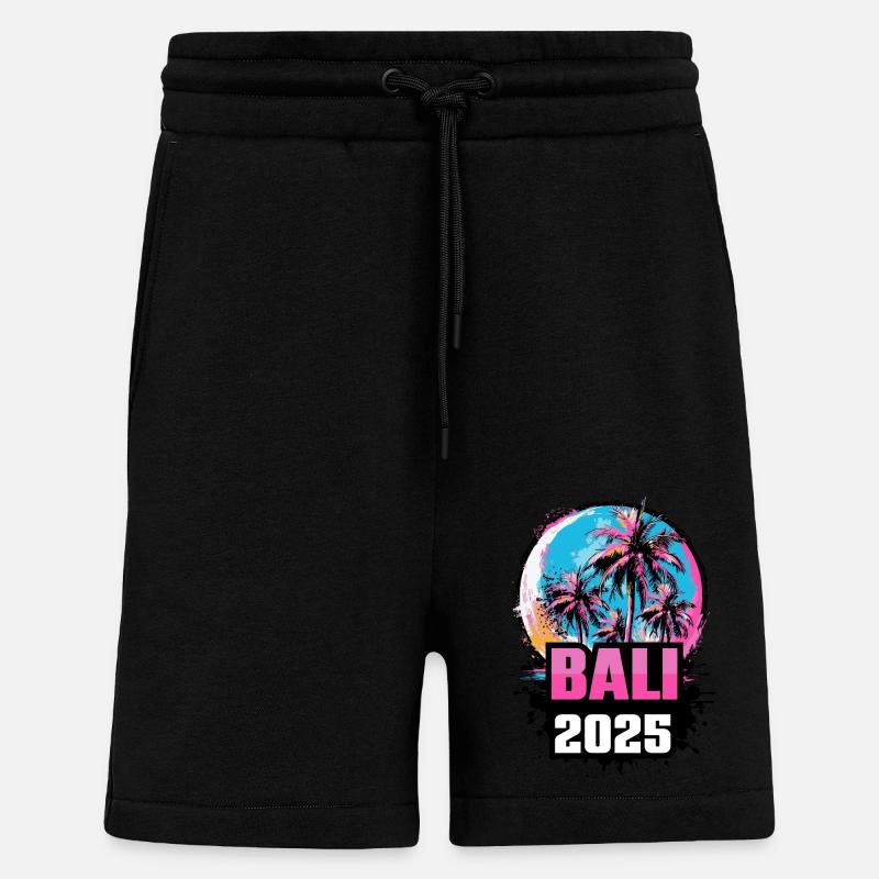 Bali 2025 Palmen - Shorts - made by SPREAD - SOLID BLACK