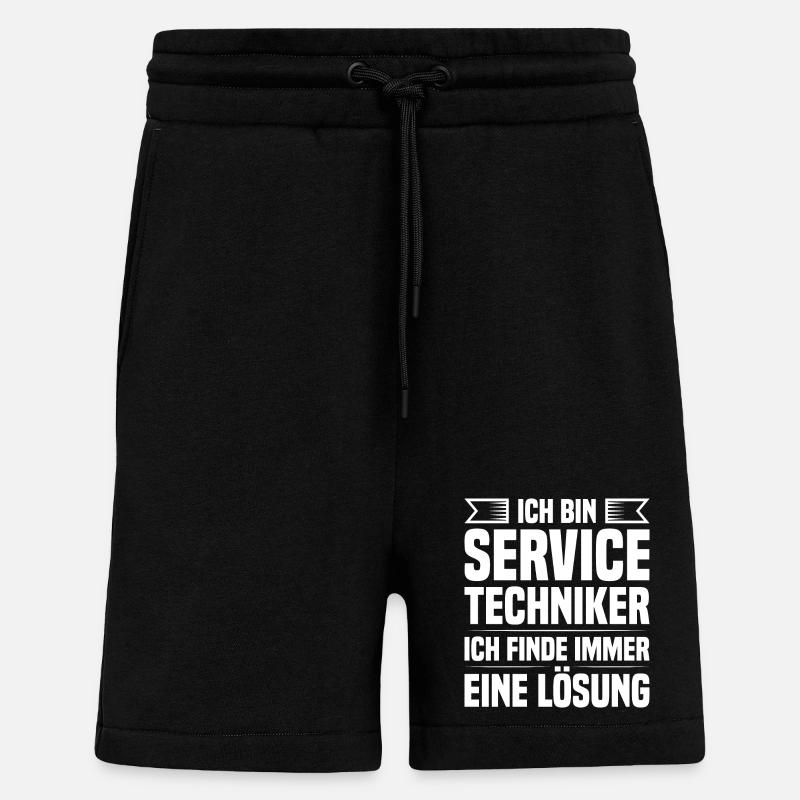 Servicetechniker Support Lösung Spruch Service - Shorts - made by SPREAD - SOLID BLACK