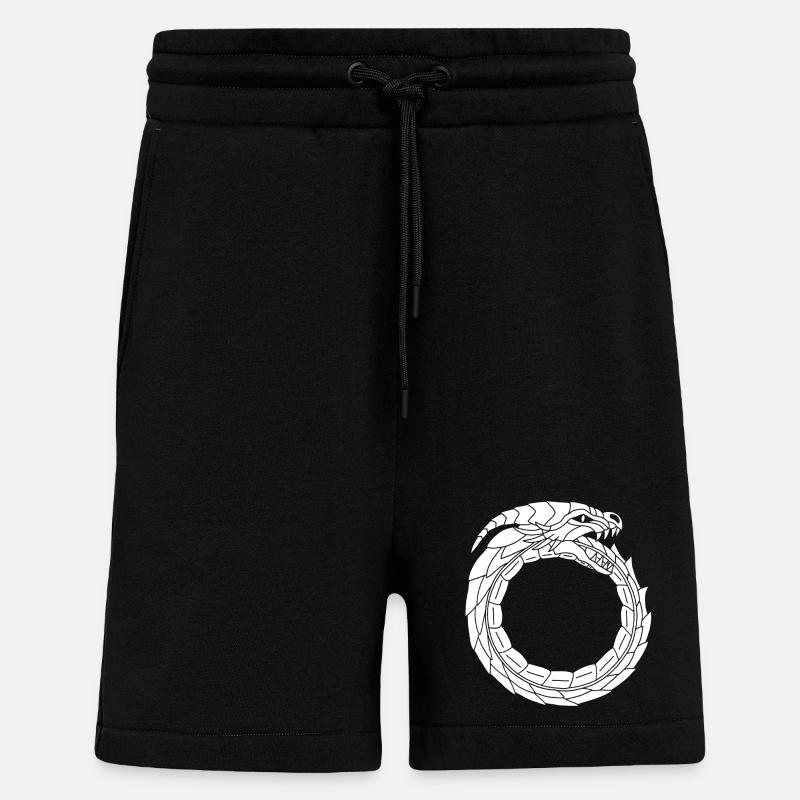 Dragon blanc dévoreur - Short bio décontracté fabriqué en UE - SOLID BLACK