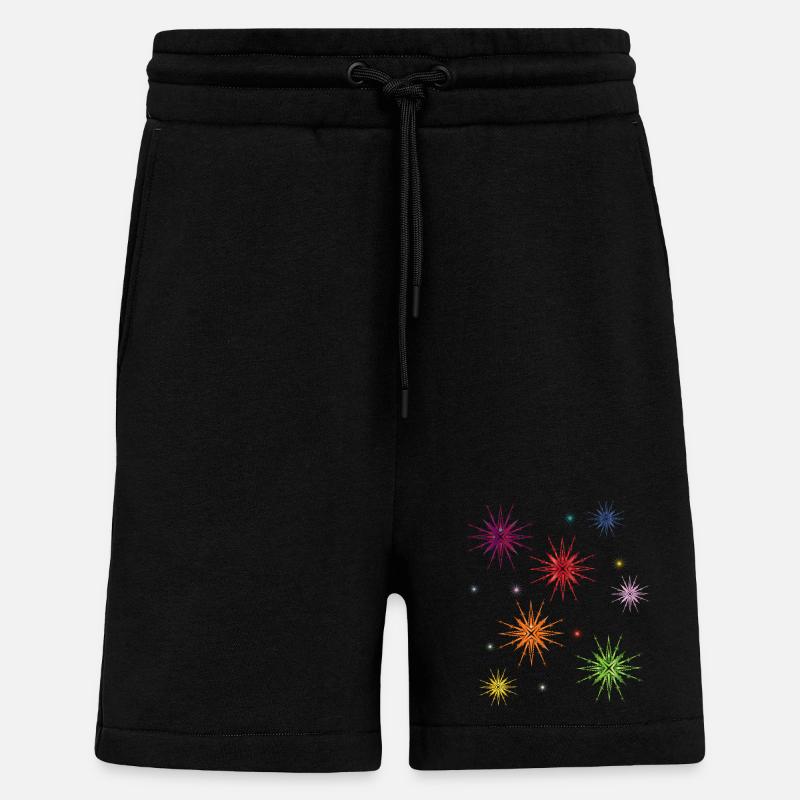 bunte Sterne am Sternenhimmel - Shorts - made by SPREAD - SOLID BLACK