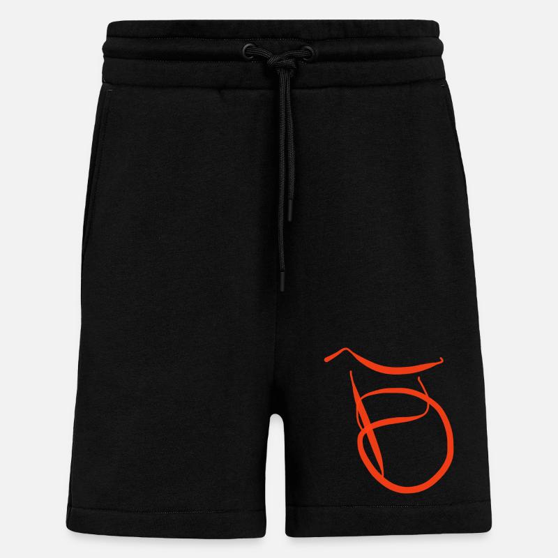 Oranger B auf schwarzem Pullover - Shorts - made by SPREAD - SOLID BLACK