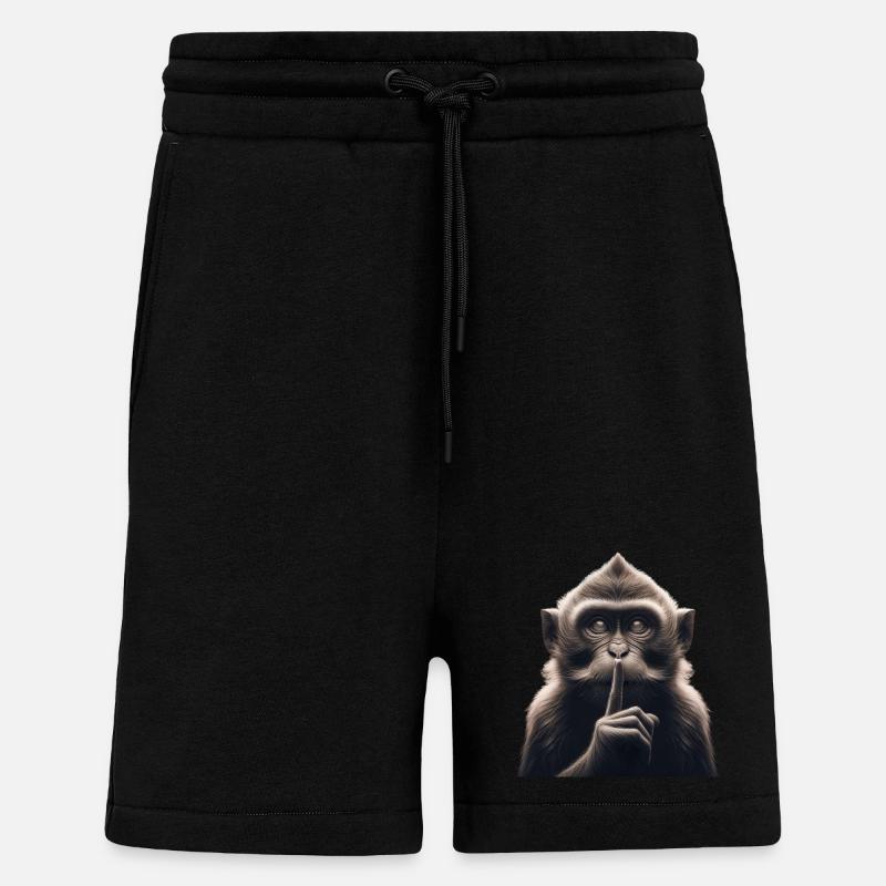 A Silent Monkey - Shorts - made by SPREAD - SOLID BLACK