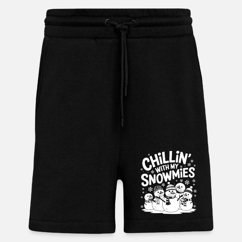 Chillin' avec mes Snowmies - Short bio décontracté fabriqué en UE - SOLID BLACK