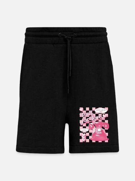 Call for Love Hotline Aesthetics - Shorts - made by SPREAD - SOLID BLACK