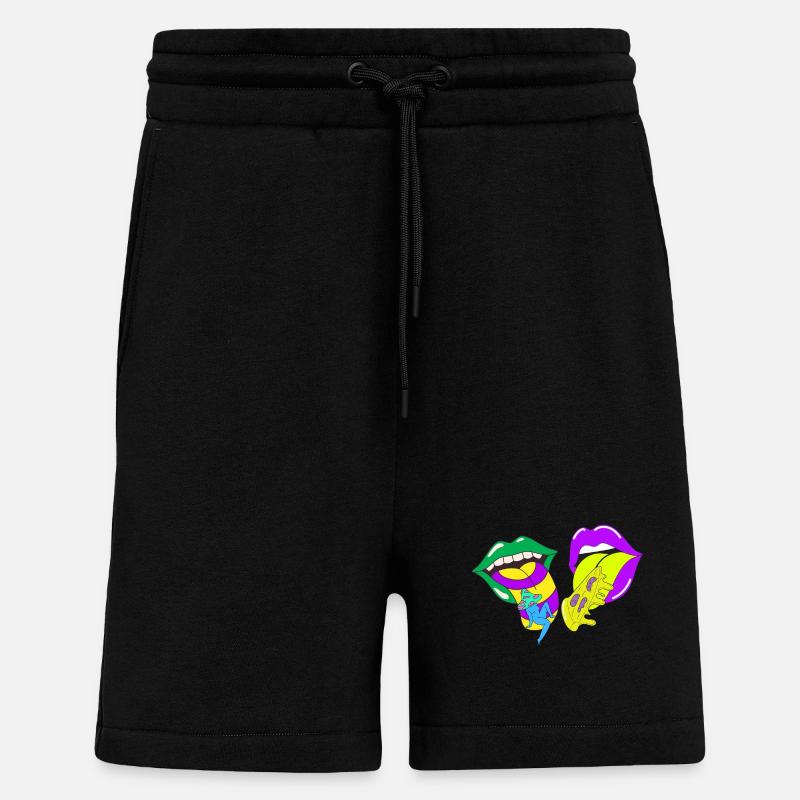 Psychedelische Lippen mit Säure und Pilzen - Shorts - made by SPREAD - SOLID BLACK