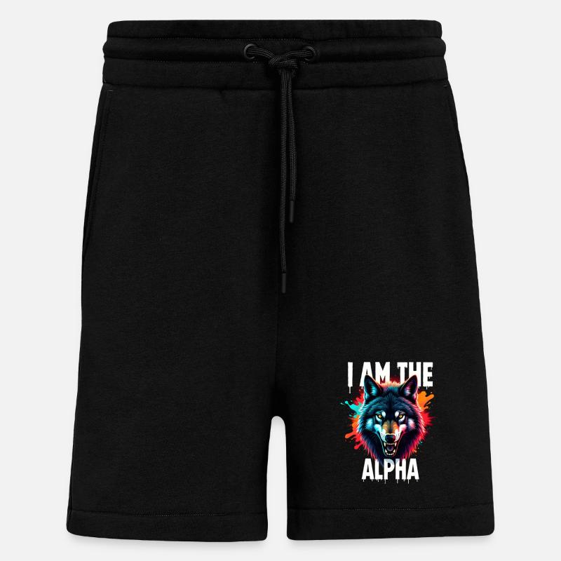 Je suis le loup alpha - Short bio décontracté fabriqué en UE - SOLID BLACK