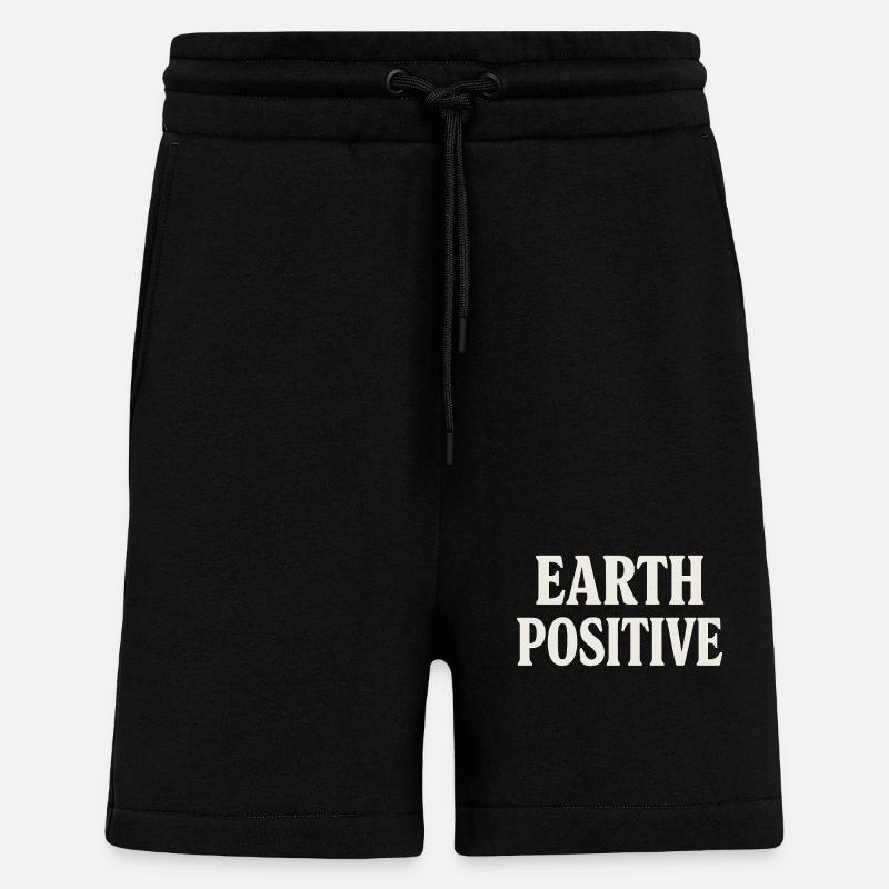 Earth Positive Bold Typography - Shorts - made by SPREAD - SOLID BLACK