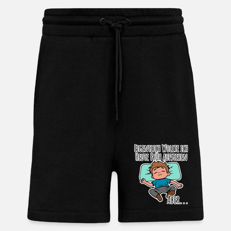 Morgenmuffel? Früh aufstehen oder faulenzen? - Shorts - made by SPREAD - SOLID BLACK