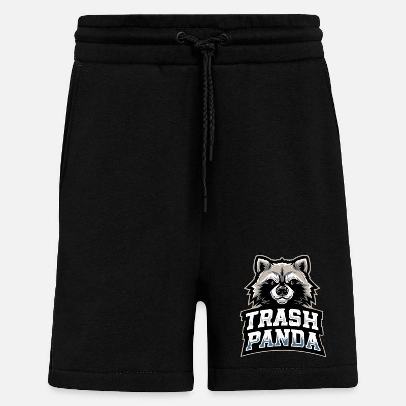 Trash Panda Waschbär Emblem - Shorts - made by SPREAD - SOLID BLACK