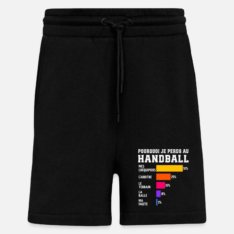 Pourquoi Je Perds Au handball - Short bio décontracté fabriqué en UE - SOLID BLACK