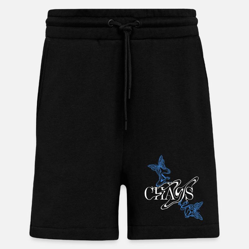 Fontaine papillon avec ailes - Short bio décontracté fabriqué en UE - SOLID BLACK