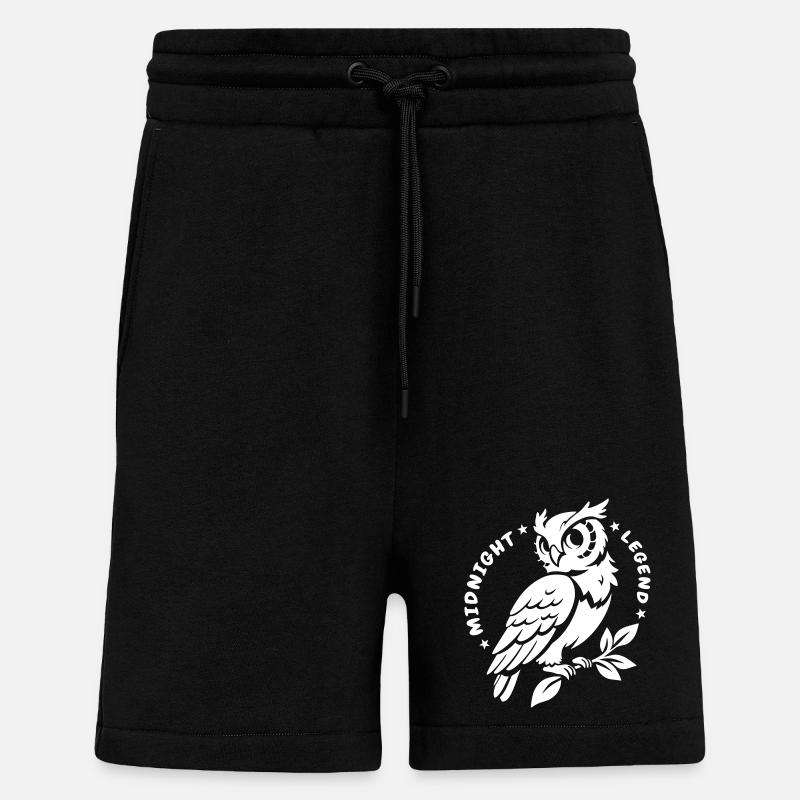 Midnight Legend Owl – Mystical & Cute - Shorts - made by SPREAD - SOLID BLACK