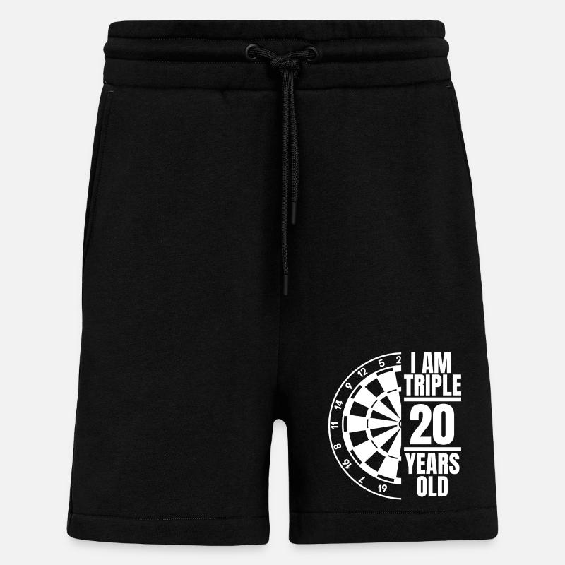 J’ai trois fois 20 ans - Short bio décontracté fabriqué en UE - SOLID BLACK