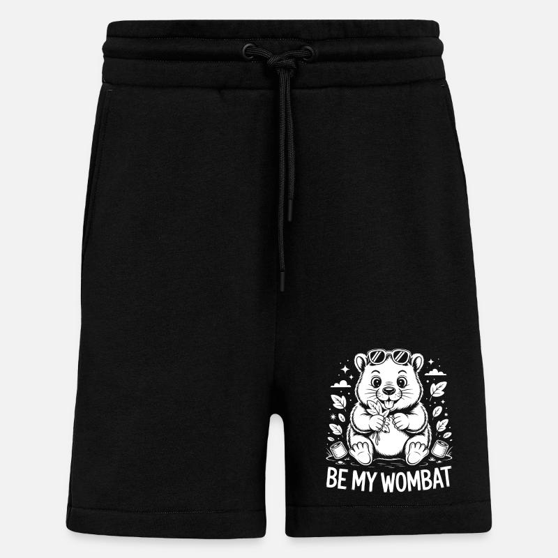 Sois mon Wombat – Mignon Wombat - Short bio décontracté fabriqué en UE - SOLID BLACK