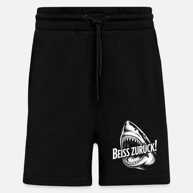 Beiss Zurück Hai Grafik - Shorts - made by SPREAD - SOLID BLACK
