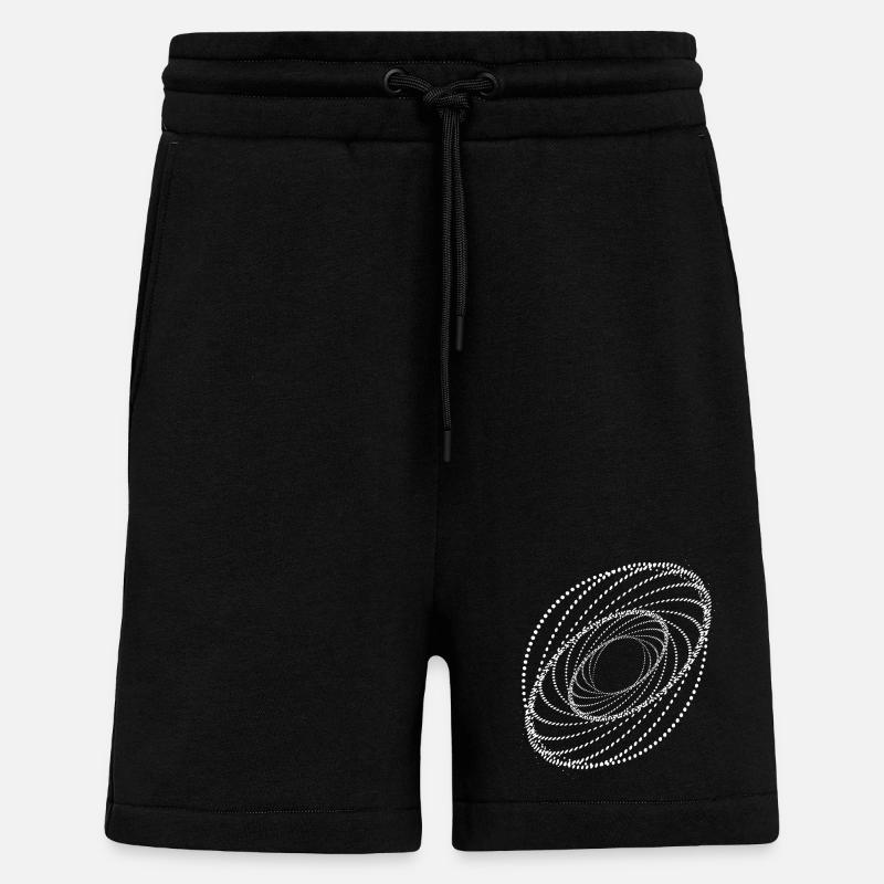 Dotted Spiral Vortex - Shorts - made by SPREAD - SOLID BLACK