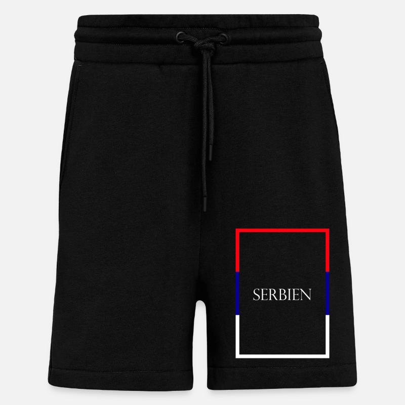 Serbien Србија, Statement Schriftzug mit Fahne - Shorts - made by SPREAD - SOLID BLACK