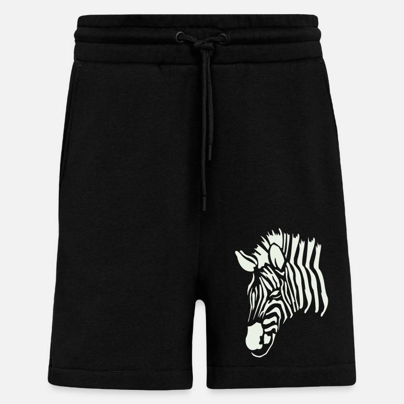 Zèbre 1 - Short bio décontracté fabriqué en UE - SOLID BLACK
