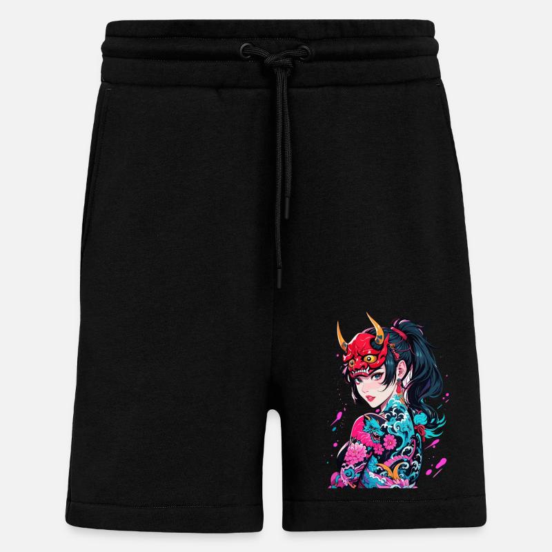 Japanese Demoness - Shorts - made by SPREAD - SOLID BLACK
