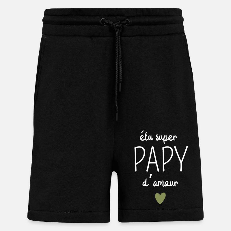 Élu super papy d’amour - Short bio décontracté fabriqué en UE - SOLID BLACK