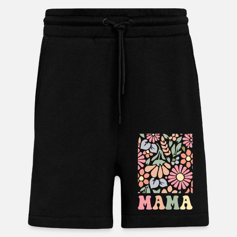Mama Boho Flora - Short bio décontracté fabriqué en UE - SOLID BLACK