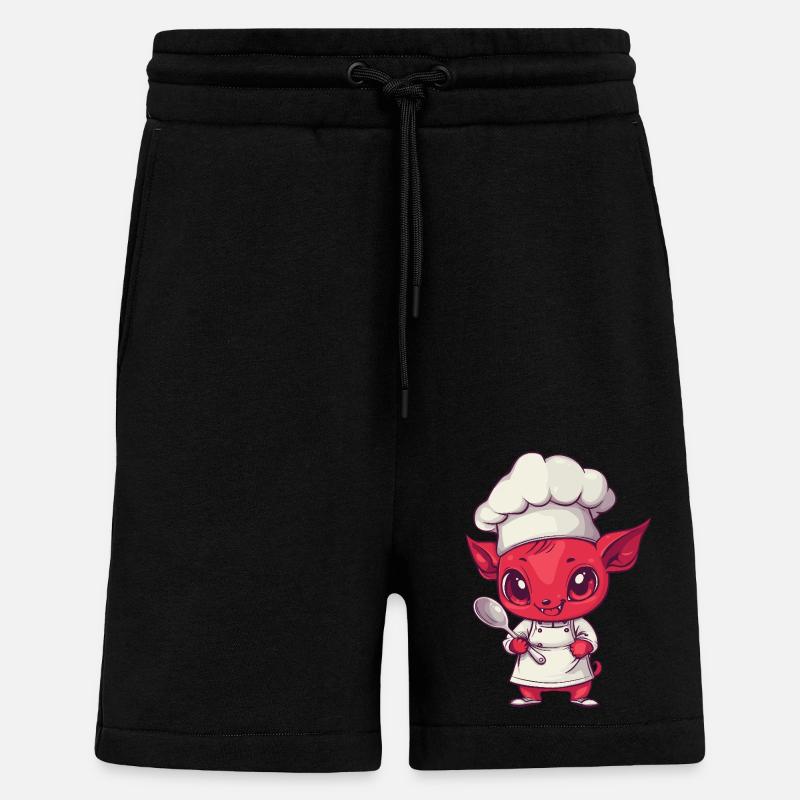 Cooking devil with spoon - Shorts - made by SPREAD - SOLID BLACK
