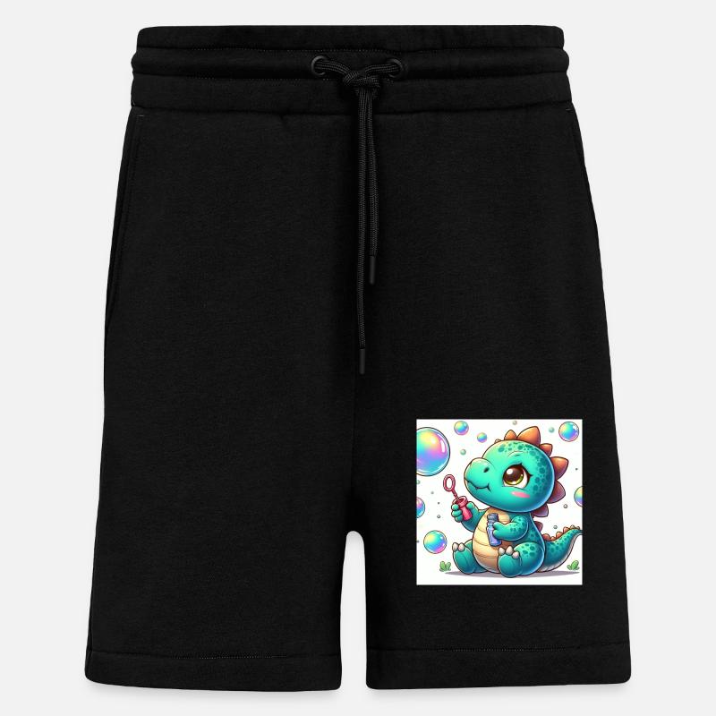 Dino small with soap bubbles - Shorts - made by SPREAD - SOLID BLACK