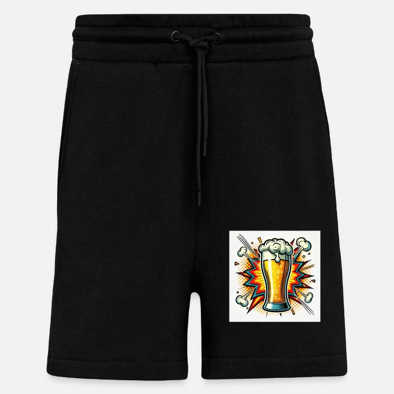 Power Bier Comic - Shorts - made by SPREAD - SOLID BLACK