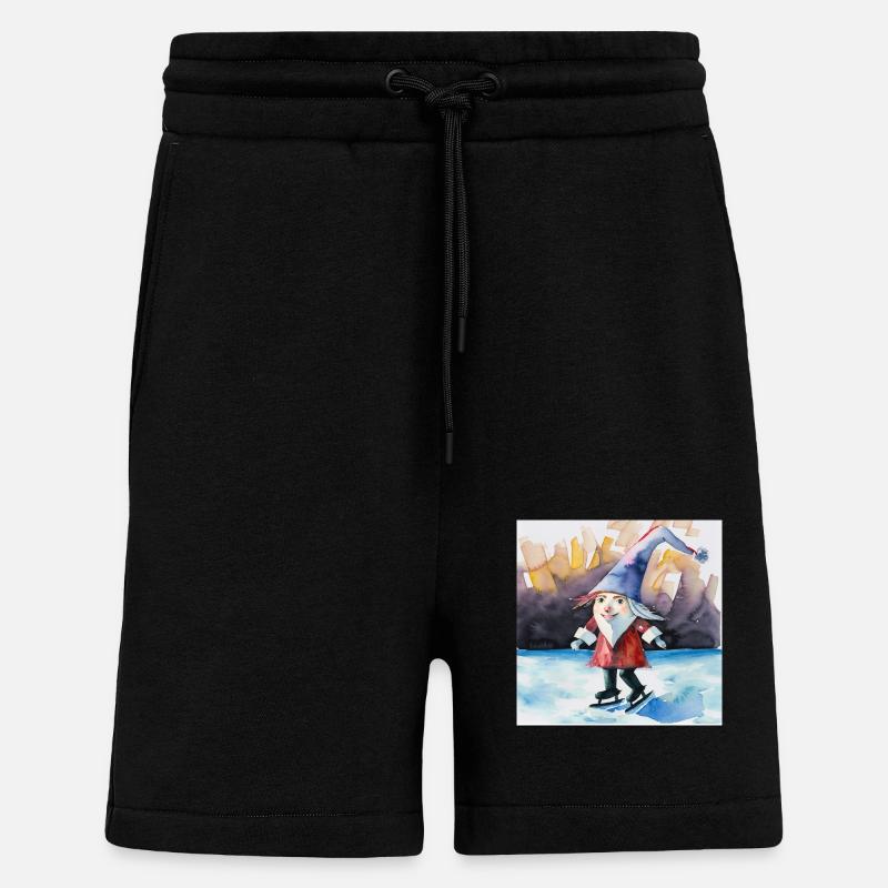 Je suis heureux - Short bio décontracté fabriqué en UE - SOLID BLACK