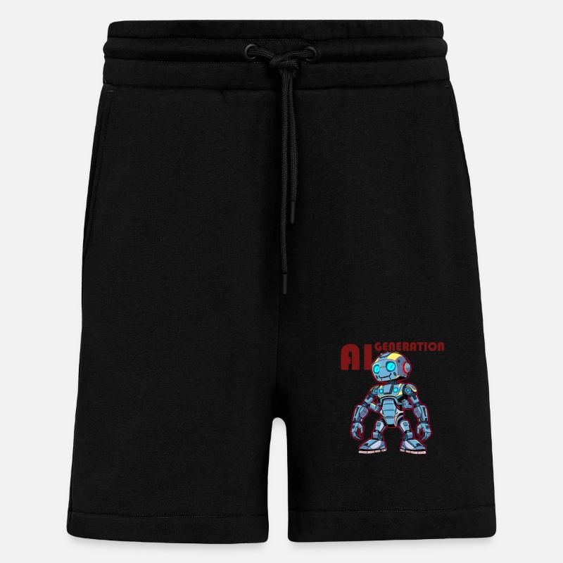 AI-GENERATION – Futuristic Robot Comic Style - Shorts - made by SPREAD - SOLID BLACK