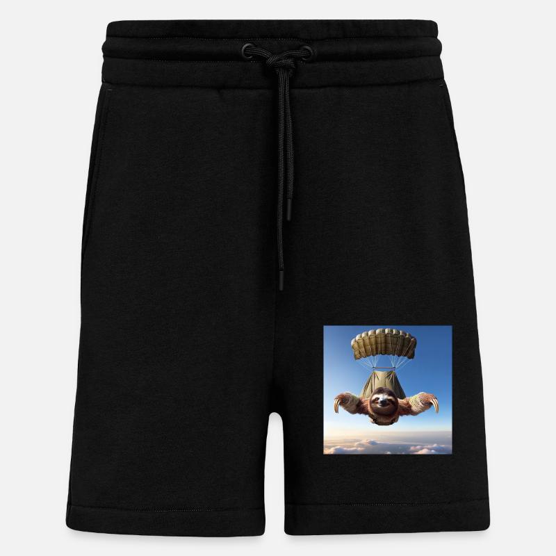 Faultier Wanderer Fallschirmspringer - Shorts - made by SPREAD - SOLID BLACK