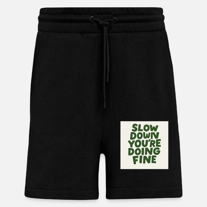 Ralentir les vibrations - Short bio décontracté fabriqué en UE - SOLID BLACK