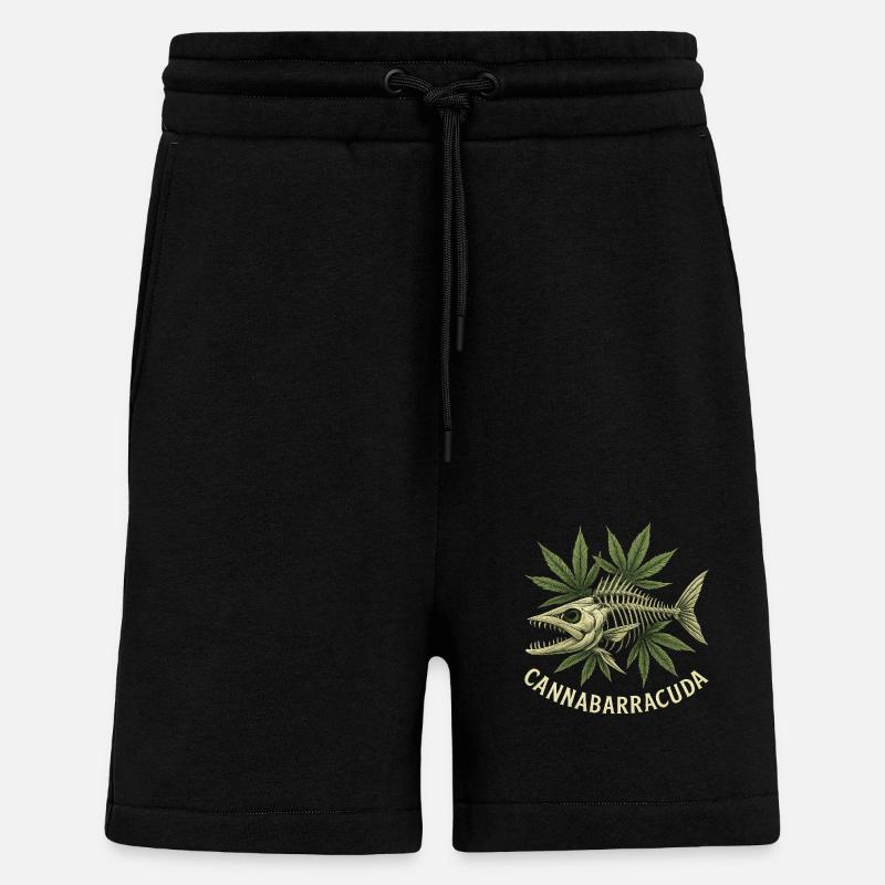 Cannabarracuda - Short bio décontracté fabriqué en UE - SOLID BLACK