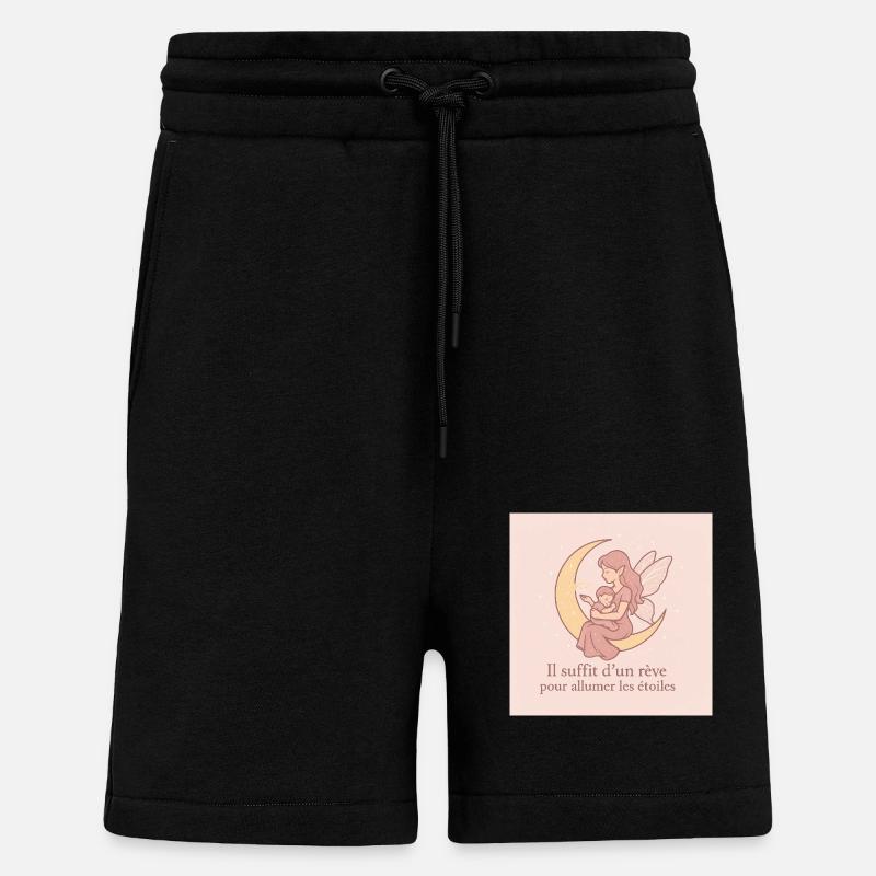 L'amour d'une mère - Short bio décontracté fabriqué en UE - SOLID BLACK