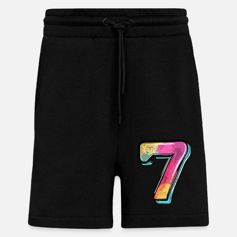 Bande dessinée à 7 chiffres - Short bio décontracté fabriqué en UE - SOLID BLACK