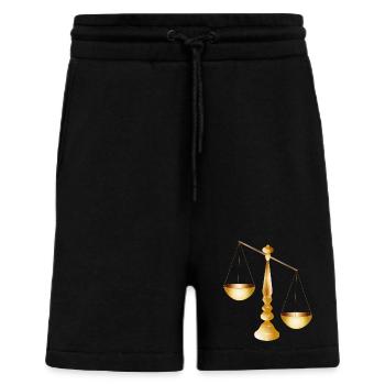 deux balances sur une poutre avec pied - Short bio décontracté fabriqué en UE - SOLID BLACK - Devant