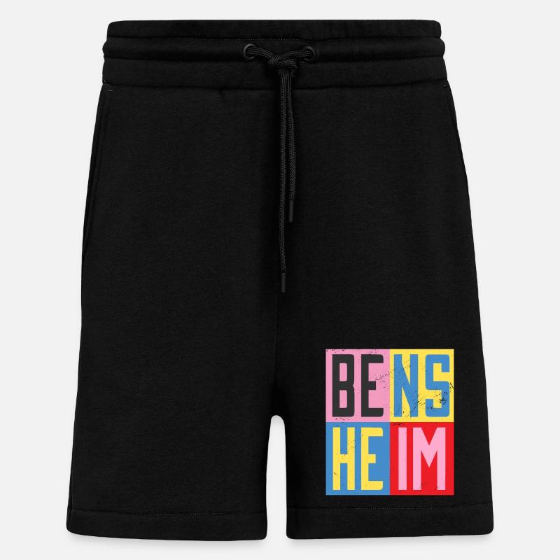 Conception des villes de Bensheim - Short bio décontracté fabriqué en UE - SOLID BLACK