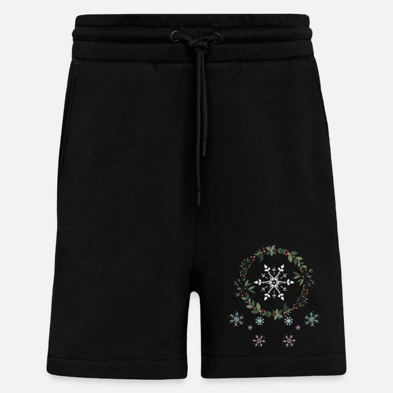 Flocons de neige - Short bio décontracté fabriqué en UE - SOLID BLACK