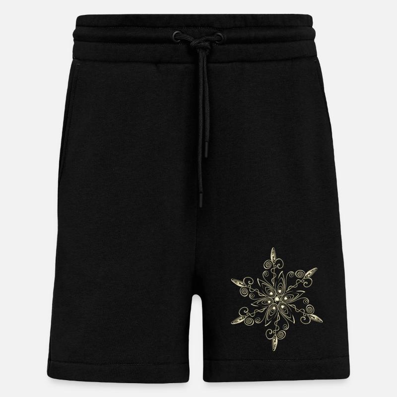 Cristal de glace Snowflake Star - Short bio décontracté fabriqué en UE - SOLID BLACK