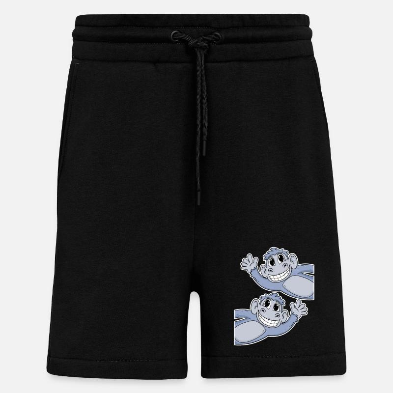 Singe Singe - Short bio décontracté fabriqué en UE - SOLID BLACK