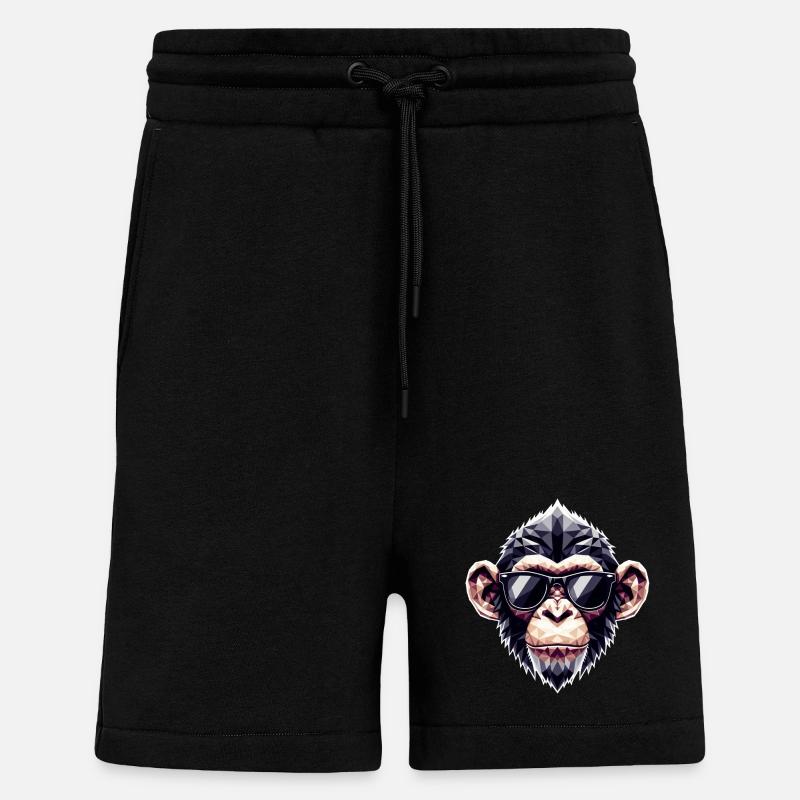 Monkey Glasses Polygon - Shorts - made by SPREAD - SOLID BLACK