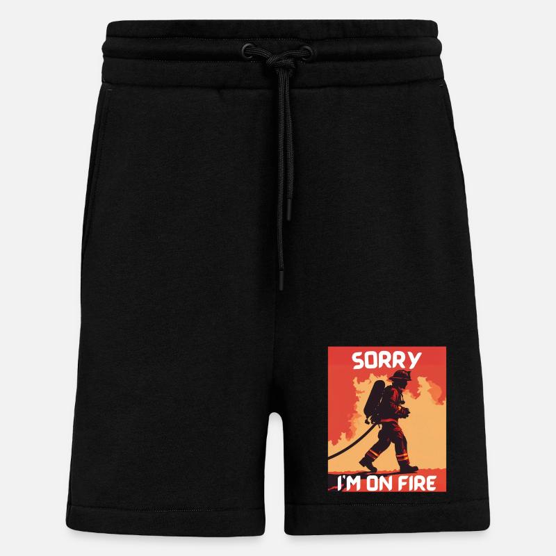 Firefighter On Fire - Shorts - made by SPREAD - SOLID BLACK